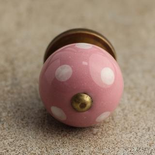 BPCK-030 Pink Cabinet Knob-Antique Brass