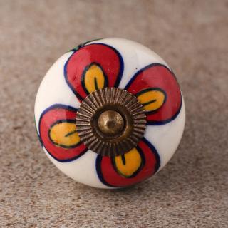 BPCK-155 Coloured Ceramic knob-Antique Brass