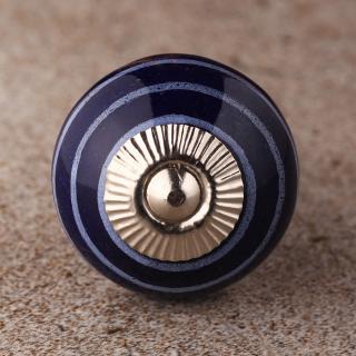 BPCK-165 Light Purple Line With Blue Base Ceramic knob-Silver