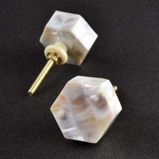 Handcrafted Cream and White Color Bone Knob