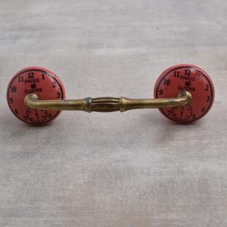 Black Clock with Dark Pink Ceramic knob