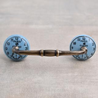 Black Clock with Turquoise Ceramic knob