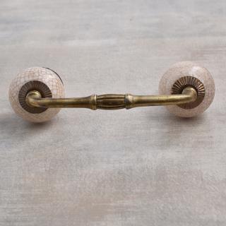 Cracked Cream Ceramic Cabinet Knob