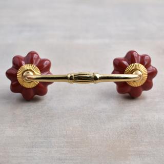 Dark Red Ceramic Knob