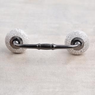 Cracked White Ceramic Cabinet Knob