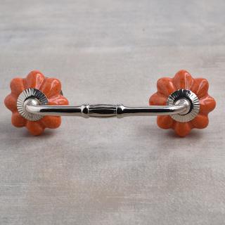 Cracked Orange Ceramic Cabinet Knob