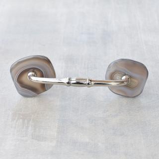 Agate Natural Gemstone Cabinet Furniture Pull - Brown and Grey Shade