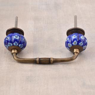 Decorative Round Dark Blue Kitchen Cabinet Melon Pull (Big)
