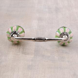Pink Flower with Lime Green Base Pull