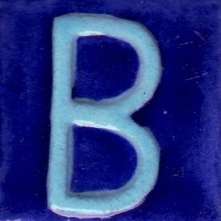 BPAT-020-Turquoise B Alphabet Blue Tile BPAT-020-Turquoise B Alphabet Blue Tile