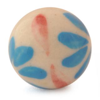 BPCK-186-Turquoise Flower with White Base Ceramic knob