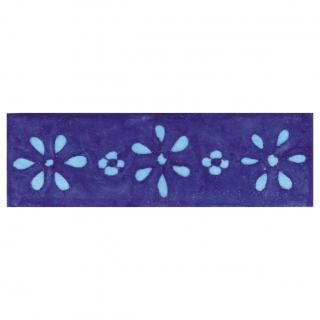 Turquoise Flowers and Blue Base Tile Turquoise Flowers and Blue Base Tile