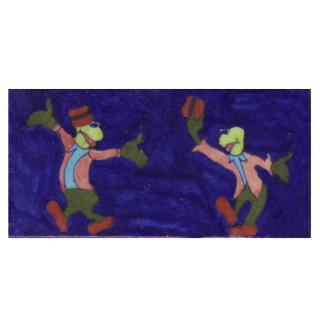 Two Cartoon Design with Blue Base Tile3