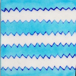 Turquoise and White Zig - Zag Design Tile Turquoise and White Zig - Zag Design Tile