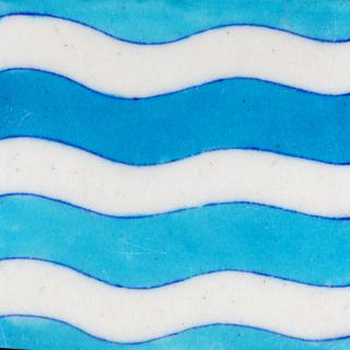 Turquoise and White Wave Desing Tile 
