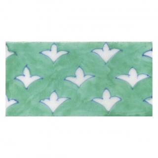 White Flowers and Aqua Green Base Tile White Flowers and Aqua Green Base Tile