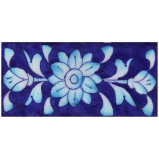 Blue Tile With Turquoise Flowers Blue Tile With Turquoise Flowers