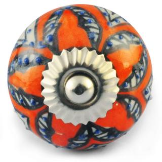 White design on Brown Colour Ceramic knob White design on Brown Colour Ceramic knob