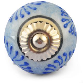 Blue design on Light Blue and White Base Ceramic knob Blue design on Light Blue and White Base Ceramic knob