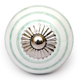 White Spiral Ceramic Cabinet Knob