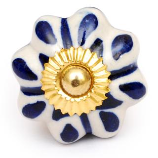 KPS-4657 - Lime blue leaf with White base knob KPS-4657 - Lime blue leaf with White base knob