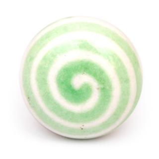 KPS-4671 - Lime green spiral with White base knob