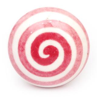 KPS-4673 - Pink spiral with White base knob