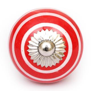 KPS-4680 Red and White Ceramic knob