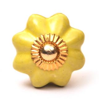 KPS-9004 - Yellow Flower-Shaped Cabinet Knob
