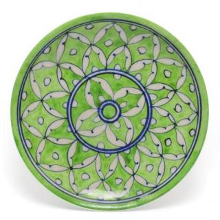 White Leaves on Green Base Plate 6'' White Leaves on Green Base Plate 6''