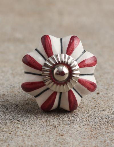BPCK-010 Flower Shaped Cabinet Knob-Silver