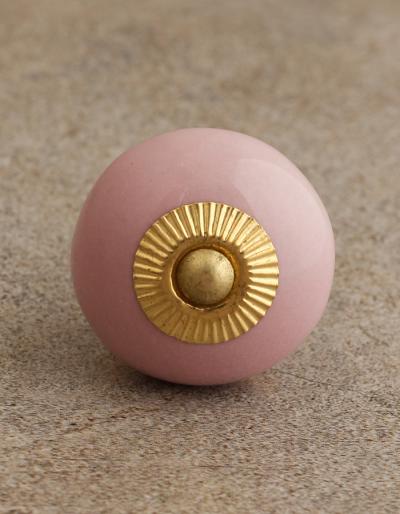 BPCK-064 Pink Cabinet Knob-Brass