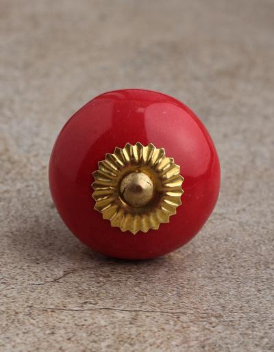 BPCK-069 Red Cabinet knob-Brass