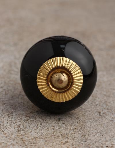 BPCK-070 Black Colored Cabinet knob-Brass