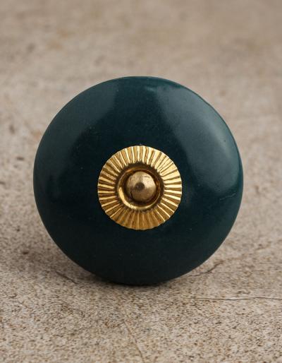 BPCK-085 Dark Green Cabinet Knob-Brass