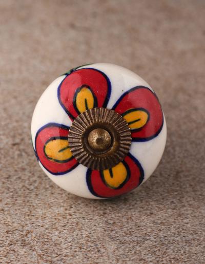 BPCK-155 Coloured Ceramic knob-Antique Brass