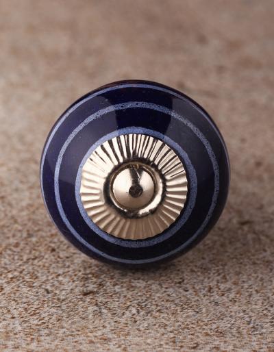 BPCK-165 Light Purple Line With Blue Base Ceramic knob-Silver