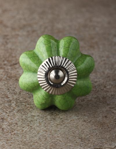 BPCK-200 Green Ceramic Knob-Silver