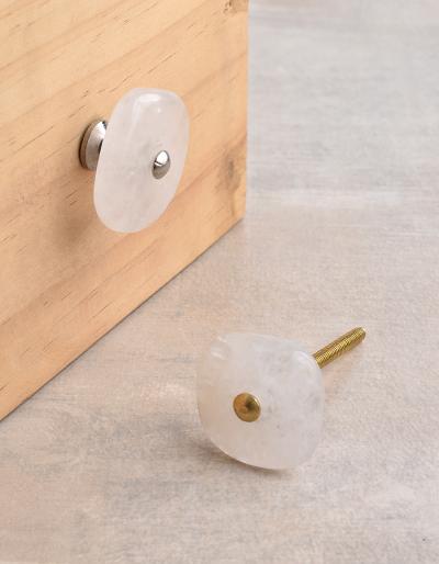 Agate Natural Gemstone White Shade Cabinet Furniture Knobs