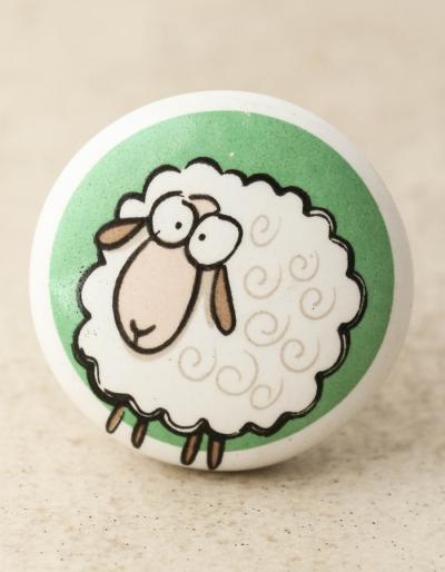 NKPS-022 Sheep Printed on Ceramic knob
