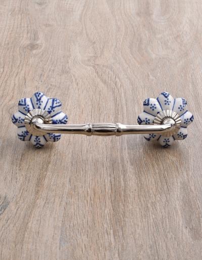 Blue design with white base ceramic Pull