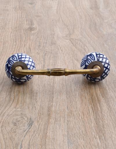 Blue design with white base ceramic Pull