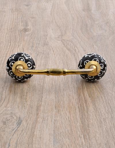 White design with Black base ceramic Pull