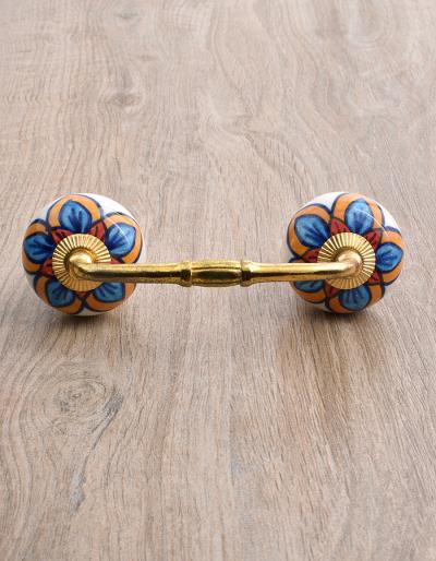 Red,Turquoise and Yellow Colored design Ceramic Pull
