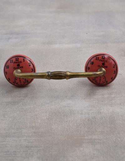 Black Clock with Dark Pink Ceramic knob