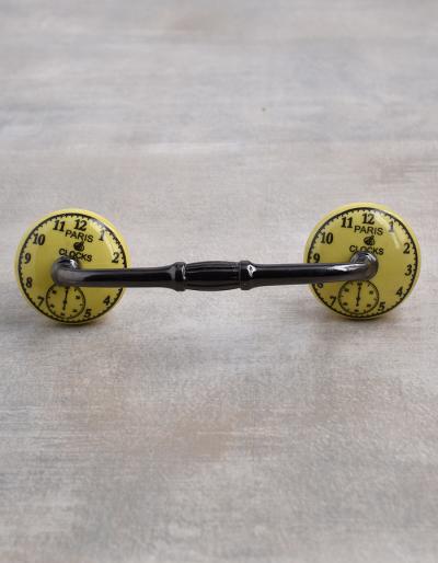 Black Clock with Yellow Ceramic knob