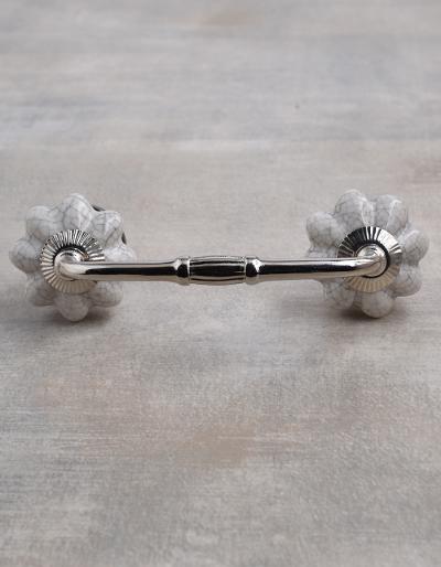 Cracked White Ceramic Cabinet Knob