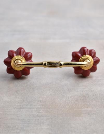 Dark Red Ceramic Knob