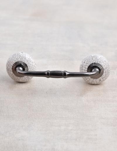Cracked White Ceramic Cabinet Knob
