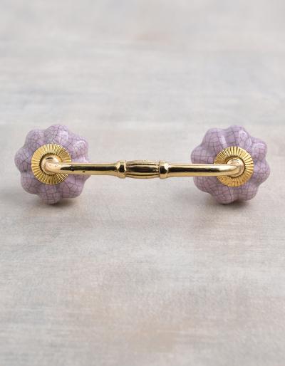 Cracked Purple Ceramic Cabinet Knob